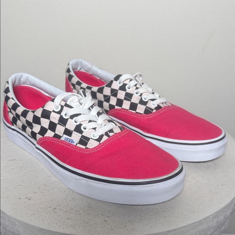 Vans Red and Black Checkered Shoes (Rare)